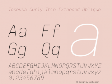 Iosevka Curly Thin Extended Oblique Version 5.0.8图片样张