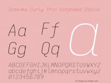 Iosevka Curly Thin Extended Italic Version 5.0.8图片样张