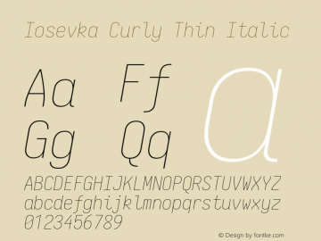 Iosevka Curly Thin Italic Version 5.0.8图片样张