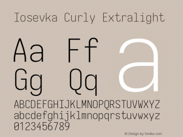 Iosevka Curly Extralight Version 5.0.8图片样张