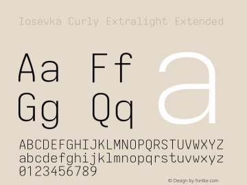 Iosevka Curly Extralight Extended Version 5.0.8图片样张