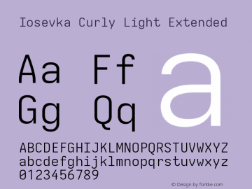 Iosevka Curly Light Extended Version 5.0.8图片样张