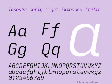 Iosevka Curly Light Extended Italic Version 5.0.8图片样张