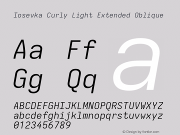 Iosevka Curly Light Extended Oblique Version 5.0.8图片样张