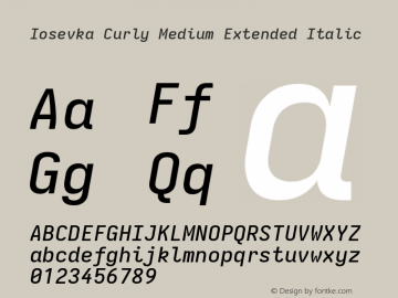 Iosevka Curly Medium Extended Italic Version 5.0.8图片样张