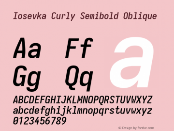 Iosevka Curly Semibold Oblique Version 5.0.8图片样张