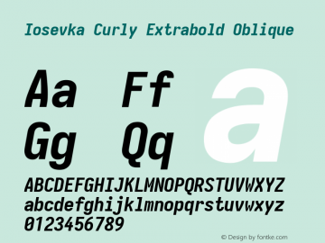 Iosevka Curly Extrabold Oblique Version 5.0.8图片样张