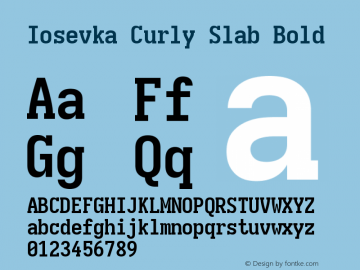 Iosevka Curly Slab Bold Version 5.0.8 Font Sample