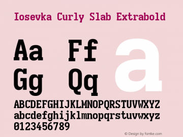 Iosevka Curly Slab Extrabold Version 5.0.8 Font Sample