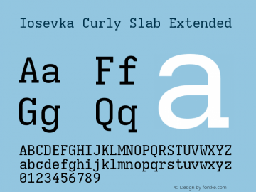 Iosevka Curly Slab Extended Version 5.0.8 Font Sample