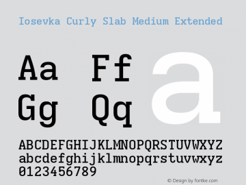 Iosevka Curly Slab Medium Extended Version 5.0.8 Font Sample