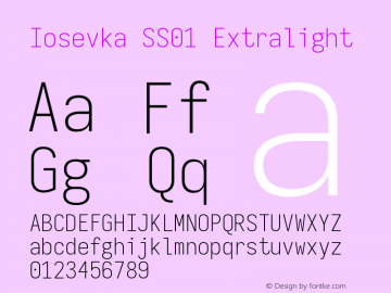 Iosevka SS01 Extralight Version 5.0.8图片样张