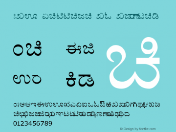 BRH Kannada RN Regular 2002; 1.0, initial release Font Sample