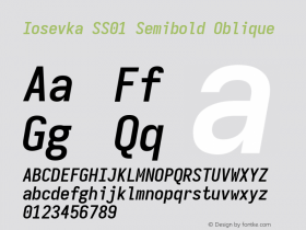 Iosevka SS01 Semibold Oblique Version 5.0.8 Font Sample