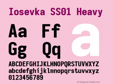 Iosevka SS01 Heavy Version 5.0.8 Font Sample