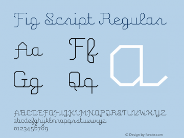 Fig Script Regular 1.0; 2002 Font Sample