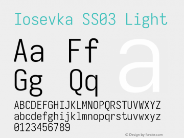 Iosevka SS03 Light Version 5.0.8图片样张