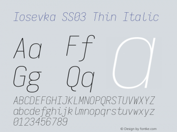 Iosevka SS03 Thin Italic Version 5.0.8图片样张