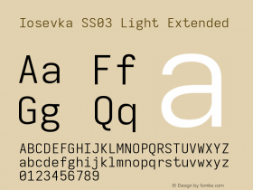 Iosevka SS03 Light Extended Version 5.0.8 Font Sample