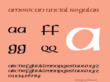 American Uncial Regular Version 1.50 Font Sample