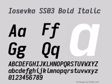 Iosevka SS03 Bold Italic Version 5.0.8图片样张