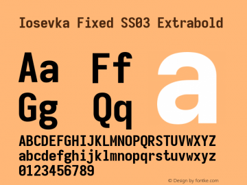 Iosevka Fixed SS03 Extrabold Version 5.0.8 Font Sample