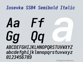 Iosevka SS04 Semibold Italic Version 5.0.8图片样张