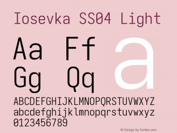 Iosevka SS04 Light Version 5.0.8图片样张
