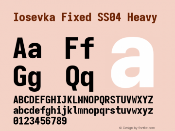 Iosevka Fixed SS04 Heavy Version 5.0.8 Font Sample