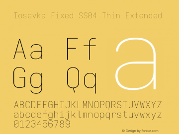 Iosevka Fixed SS04 Thin Extended Version 5.0.8图片样张