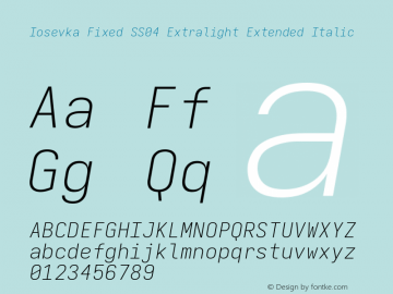 Iosevka Fixed SS04 Extralight Extended Italic Version 5.0.8图片样张