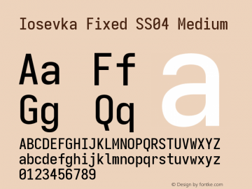 Iosevka Fixed SS04 Medium Version 5.0.8 Font Sample