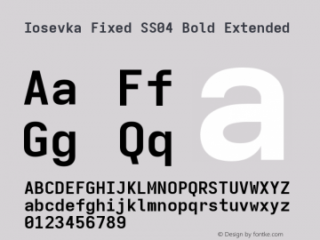 Iosevka Fixed SS04 Bold Extended Version 5.0.8图片样张