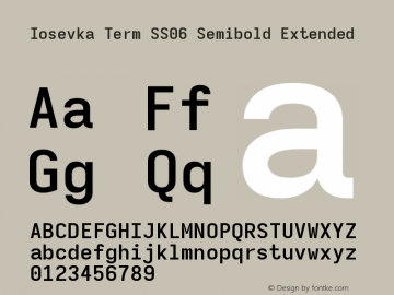 Iosevka Term SS06 Semibold Extended Version 5.0.8 Font Sample