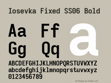 Iosevka Fixed SS06 Bold Version 5.0.8 Font Sample