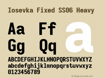 Iosevka Fixed SS06 Heavy Version 5.0.8 Font Sample