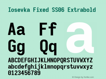 Iosevka Fixed SS06 Extrabold Version 5.0.8 Font Sample