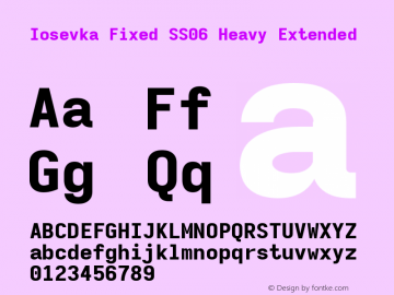 Iosevka Fixed SS06 Heavy Extended Version 5.0.8 Font Sample