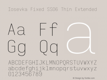 Iosevka Fixed SS06 Thin Extended Version 5.0.8 Font Sample
