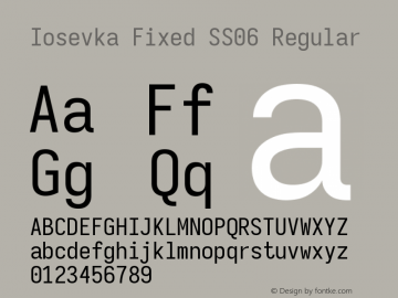 Iosevka Fixed SS06 Version 5.0.8 Font Sample