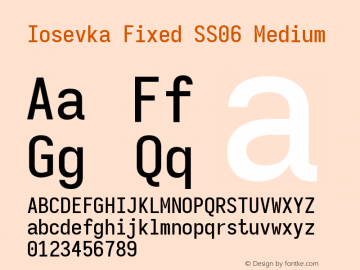 Iosevka Fixed SS06 Medium Version 5.0.8 Font Sample