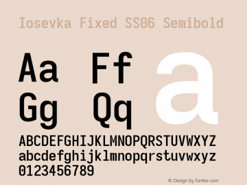 Iosevka Fixed SS06 Semibold Version 5.0.8 Font Sample