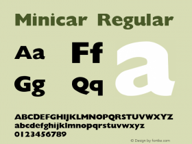 Minicar Regular Brendel            :25.04.1995 Font Sample