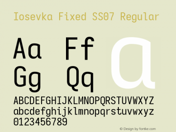 Iosevka Fixed SS07 Version 5.0.8 Font Sample