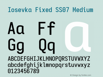 Iosevka Fixed SS07 Medium Version 5.0.8 Font Sample