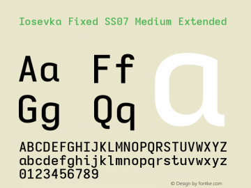 Iosevka Fixed SS07 Medium Extended Version 5.0.8 Font Sample