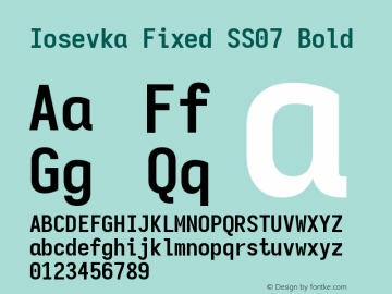 Iosevka Fixed SS07 Bold Version 5.0.8 Font Sample