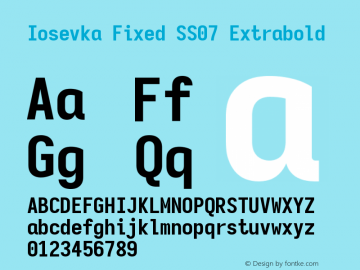 Iosevka Fixed SS07 Extrabold Version 5.0.8 Font Sample