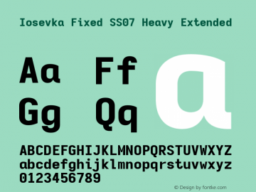 Iosevka Fixed SS07 Heavy Extended Version 5.0.8 Font Sample