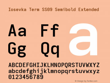 Iosevka Term SS09 Semibold Extended Version 5.0.8图片样张